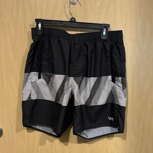 RVCA Black and White Athletic Shorts